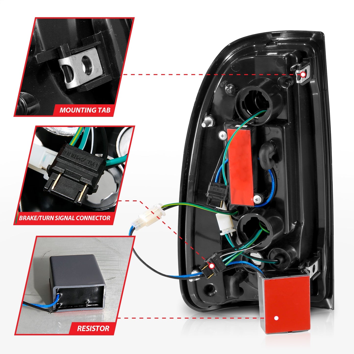 Anzo USA | LED Tail Light Assembly LED Smoke Lens Black Housing w/Light Bar Pair | Fits Tundra | 311412