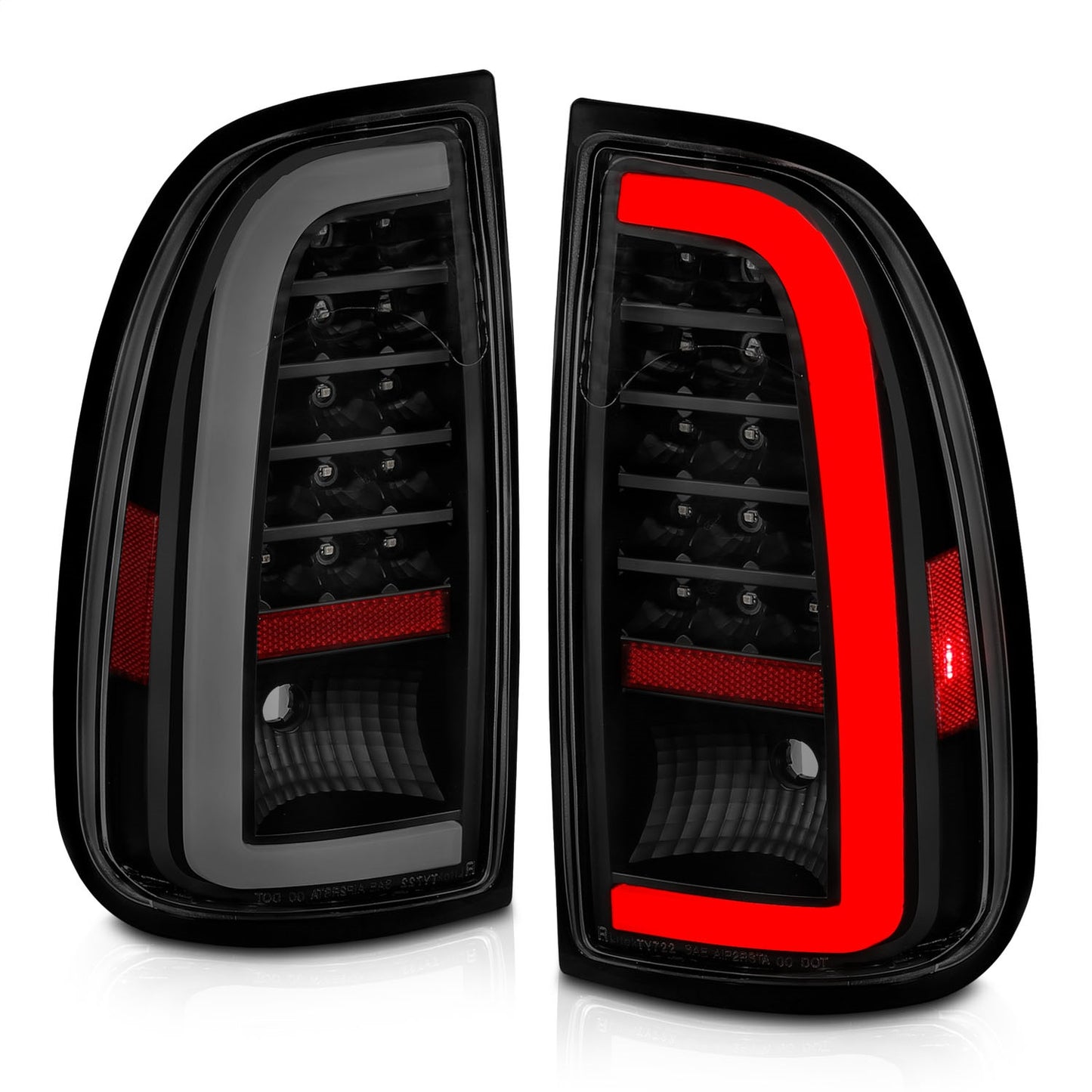 Anzo USA | LED Tail Light Assembly LED Smoke Lens Black Housing w/Light Bar Pair | Fits Tundra | 311412