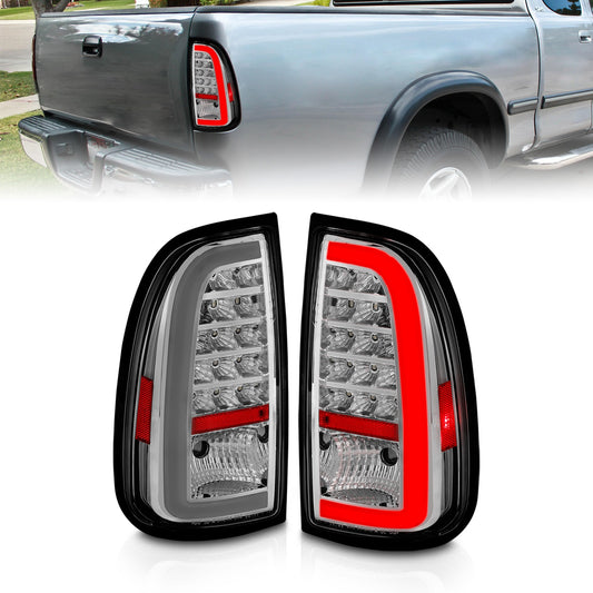 Anzo USA | LED Tail Light Assembly LED Clear Lens Chrome Housing w/Light Bar Pair | Fits Tundra | 311413