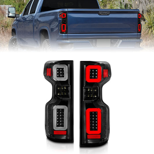 Anzo USA | LED Tail Light Assembly Full LED Clear Lens Black Housing w/Light Bar Sequential | Fits Silverado 1500 | 311414