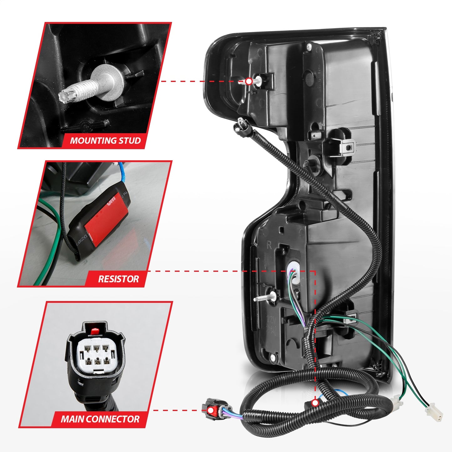 Anzo USA | LED Tail Light Assembly Full LED Clear Lens Black Housing w/Light Bar Sequential | Fits Silverado 1500 | 311414