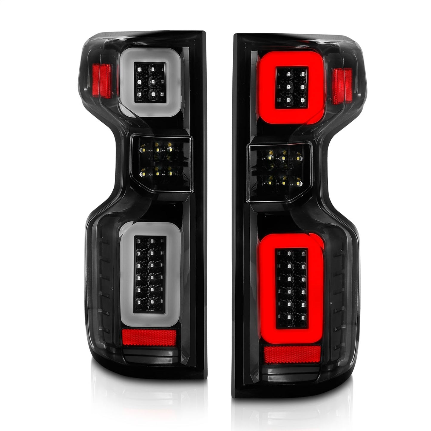 Anzo USA | LED Tail Light Assembly Full LED Clear Lens Black Housing w/Light Bar Sequential | Fits Silverado 1500 | 311414