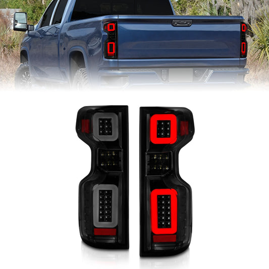 Anzo USA | LED Tail Light Assembly Full LED Smoke Lens Black Housing w/Light Bar Sequential | Fits Silverado 1500 | 311418