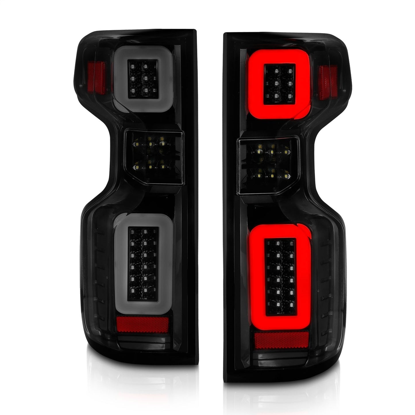 Anzo USA | LED Tail Light Assembly Full LED Smoke Lens Black Housing w/Light Bar Sequential | Fits Silverado 1500 | 311418