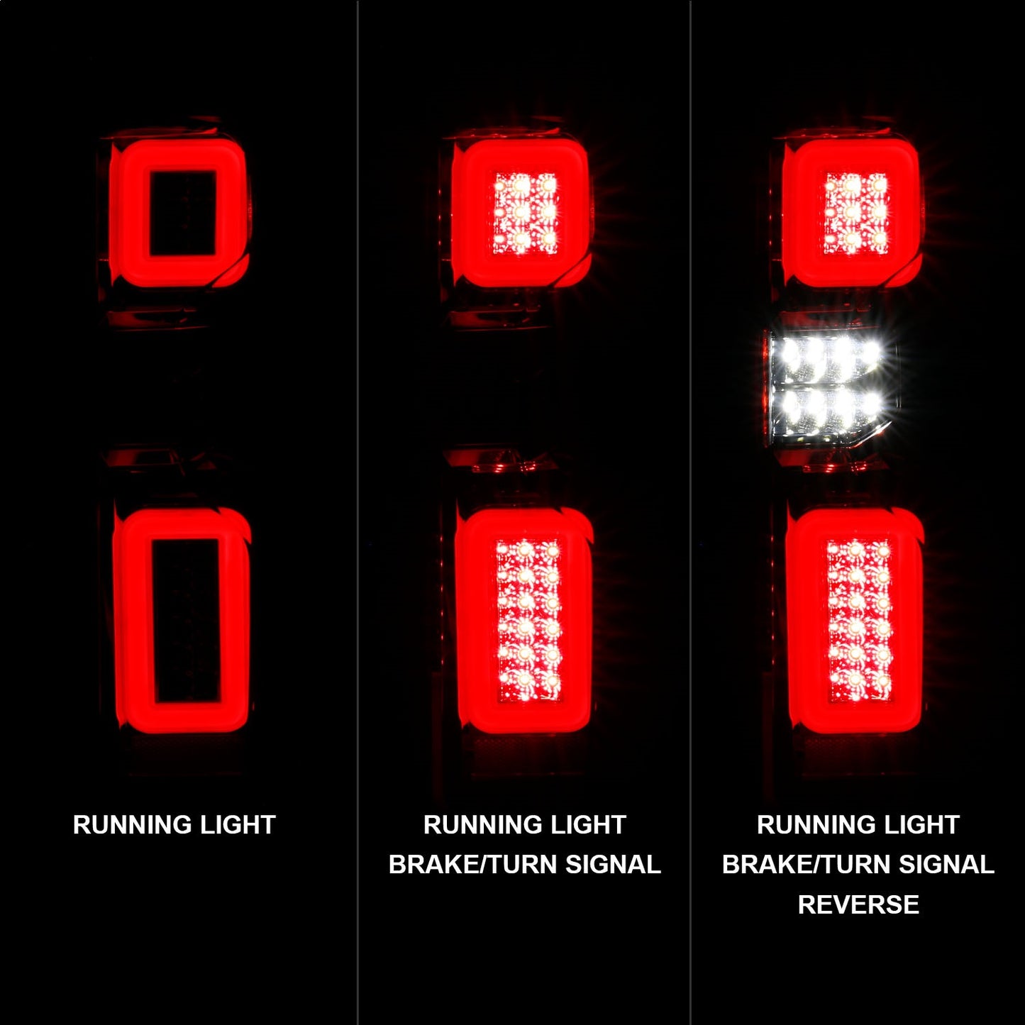 Anzo USA | LED Tail Light Assembly Full LED Red/Clear Lens Chrome Housing w/Light Bar Sequential | Fits Silverado 1500 | 311419