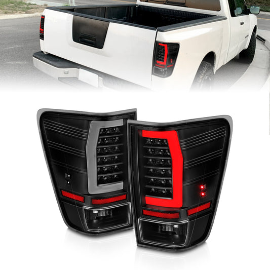 Anzo USA | Tail Light Assembly LED Clear Lens Black Housing w/Light Bar Pair | Fits TITAN | 311420