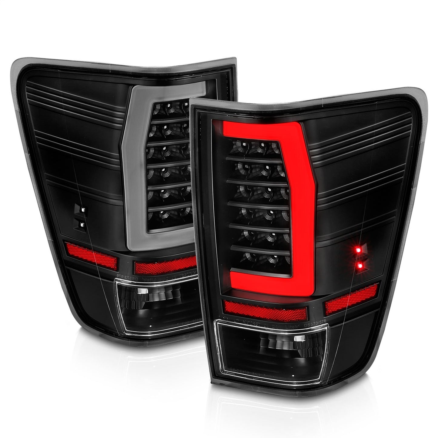 Anzo USA | Tail Light Assembly LED Clear Lens Black Housing w/Light Bar Pair | Fits TITAN | 311420