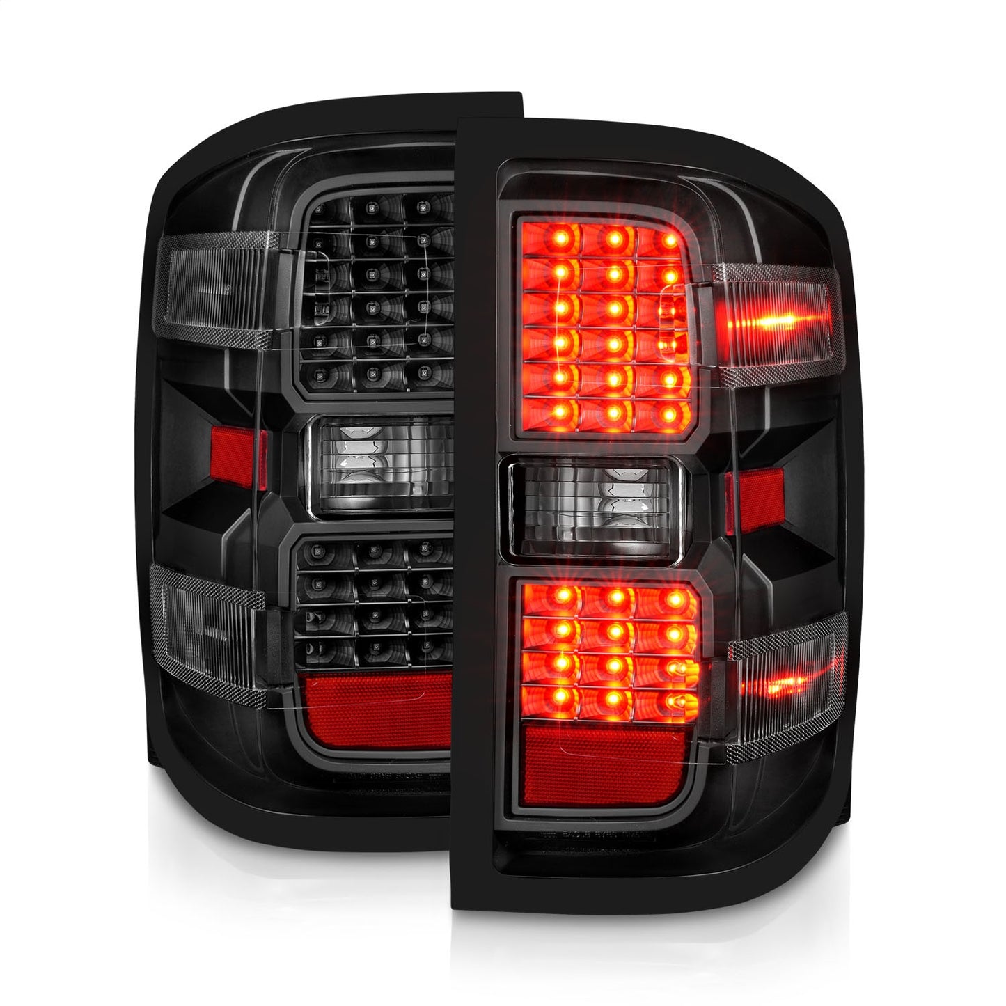 Anzo USA | LED Tail Light Assembly LED Clear Lens Black Housing Pair | Fits Silverado 1500 | 311423