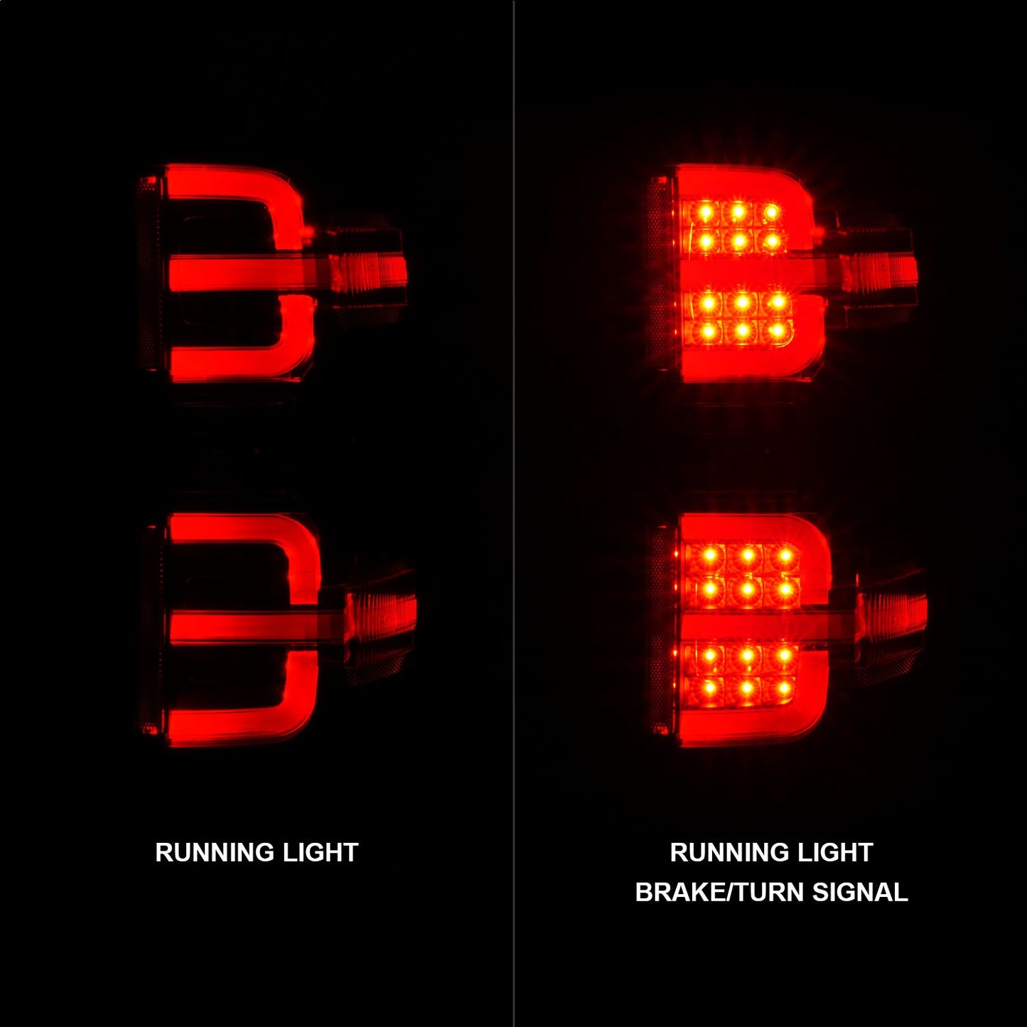 Anzo USA | LED Tail Light Assembly LED Clear Lens Black Housing w/Light Bar Pair | Fits Silverado 1500 | 311425