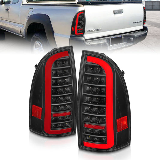 Anzo USA | LED Tail Light Assembly Full LED Clear Lens Black Housing w/Light Bar Sequential Pair | Fits Tacoma | 311427