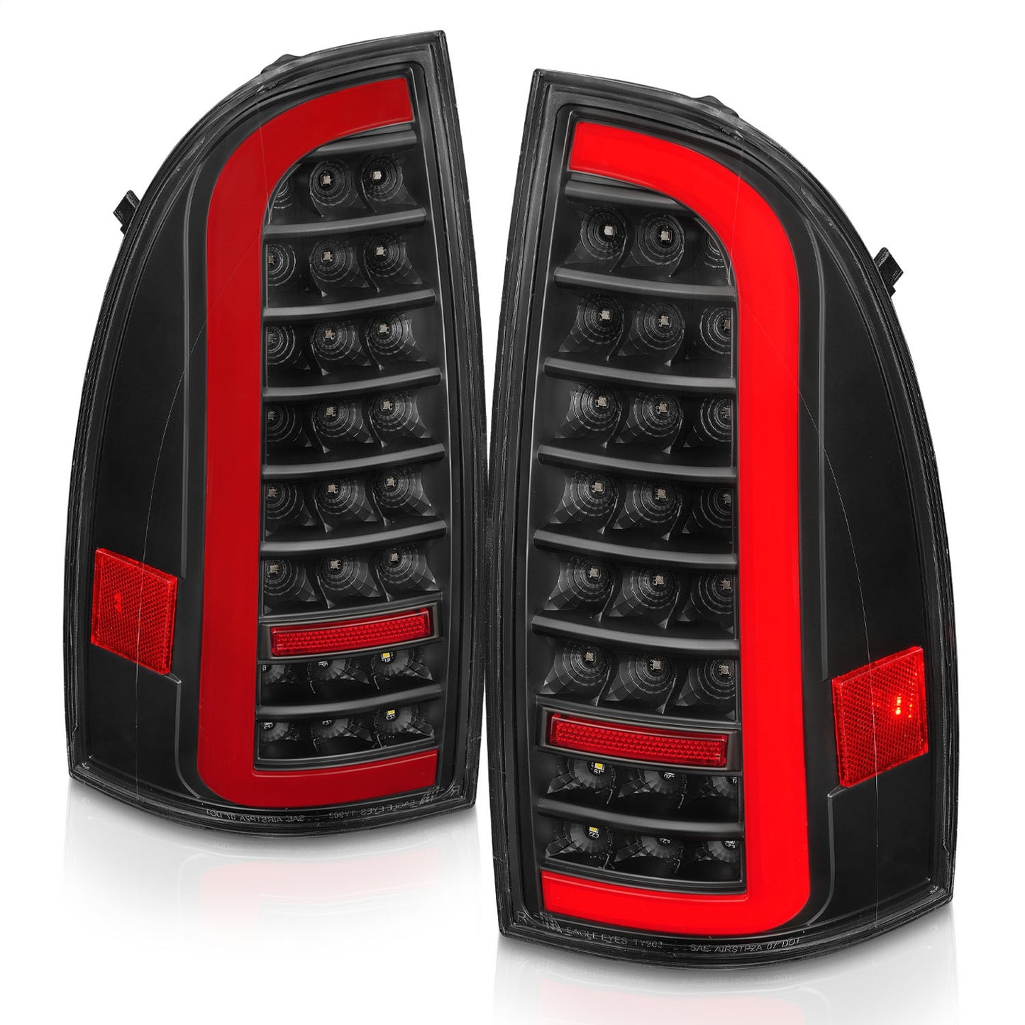Anzo USA | LED Tail Light Assembly Full LED Clear Lens Black Housing w/Light Bar Sequential Pair | Fits Tacoma | 311427