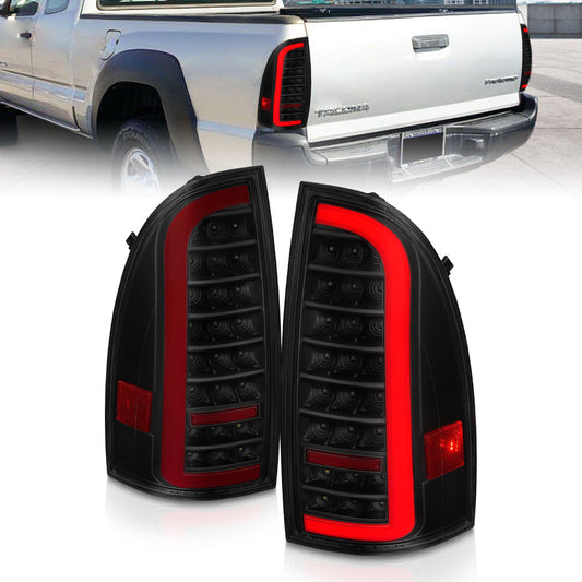 Anzo USA | LED Tail Light Assembly Full LED Smoke Lens Black Housing w/Light Bar Sequential Pair | Fits Tacoma | 311428