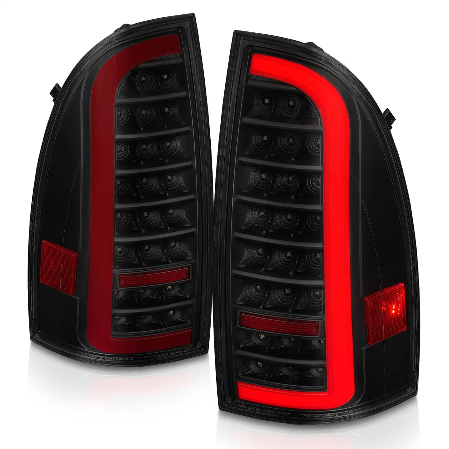 Anzo USA | LED Tail Light Assembly Full LED Smoke Lens Black Housing w/Light Bar Sequential Pair | Fits Tacoma | 311428