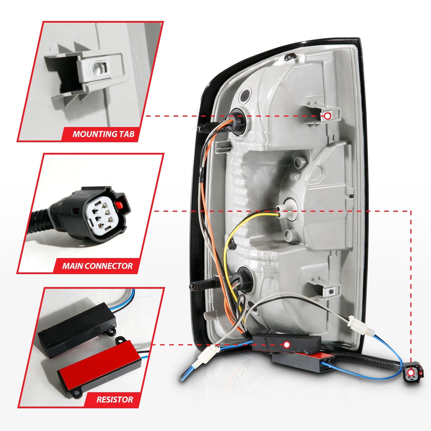 Anzo USA | LED Tail Light Assembly LED w/Red Light Bar Black Housing Clear Lens | Fits Colorado | 311432