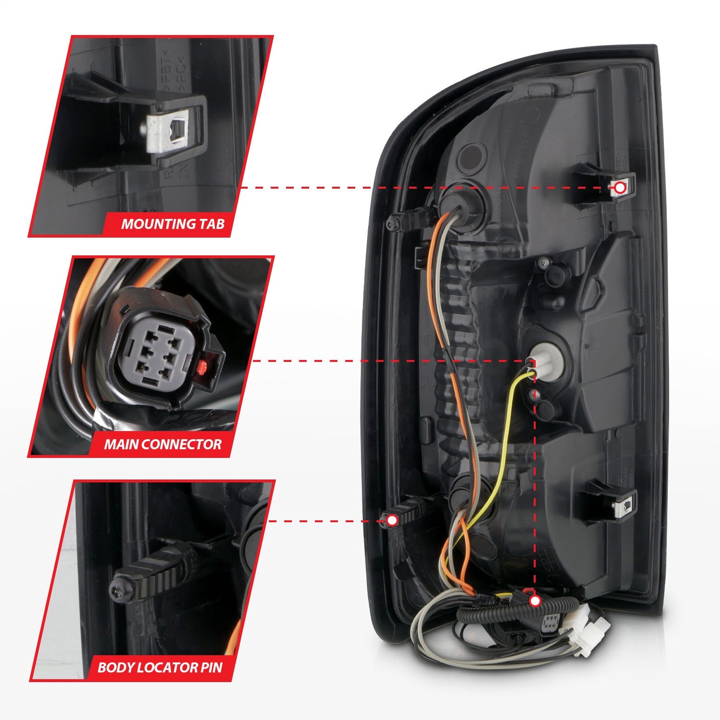 Anzo USA | LED Tail Light Assembly LED w/Red Light Bar Black Housing Smoke Lens | Fits Colorado | 311433