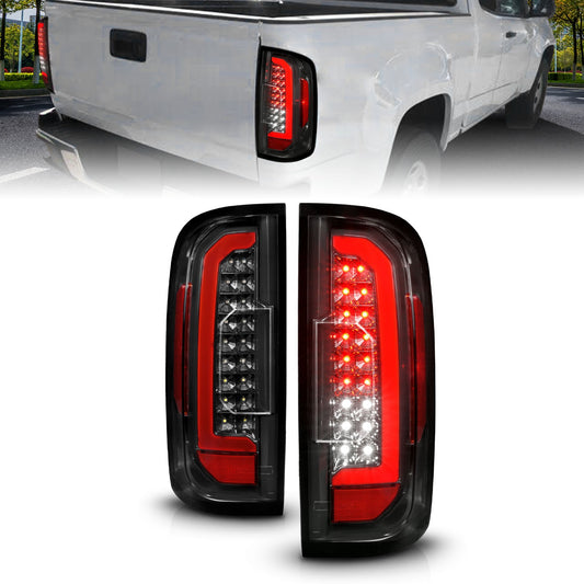 Anzo USA | LED Tail Light Assembly LED w/Red Light Bar Black Housing Clear Lens | Fits Canyon | 311434