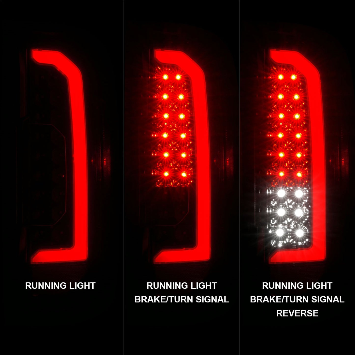 Anzo USA | LED Tail Light Assembly LED w/Red Light Bar Black Housing Clear Lens | Fits Canyon | 311434