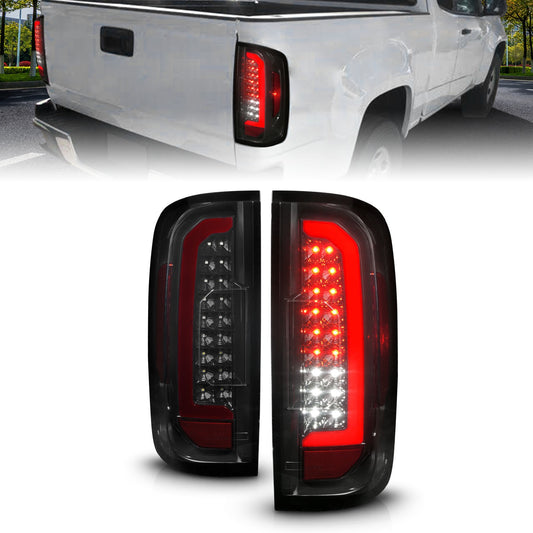 Anzo USA | LED Tail Light Assembly LED w/Red Light Bar Black Housing Smoke Lens | Fits Canyon | 311435