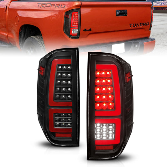 Anzo USA | LED Tail Light Assembly LED Clear Lens Black Housing Red Light Bar w/Sequential Pair | Fits Tundra | 311436