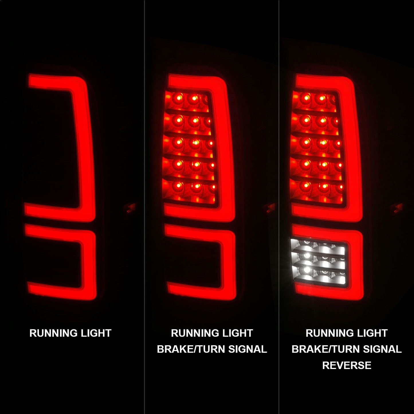Anzo USA | LED Tail Light Assembly LED Clear Lens Black Housing Red Light Bar w/Sequential Pair | Fits Tundra | 311436