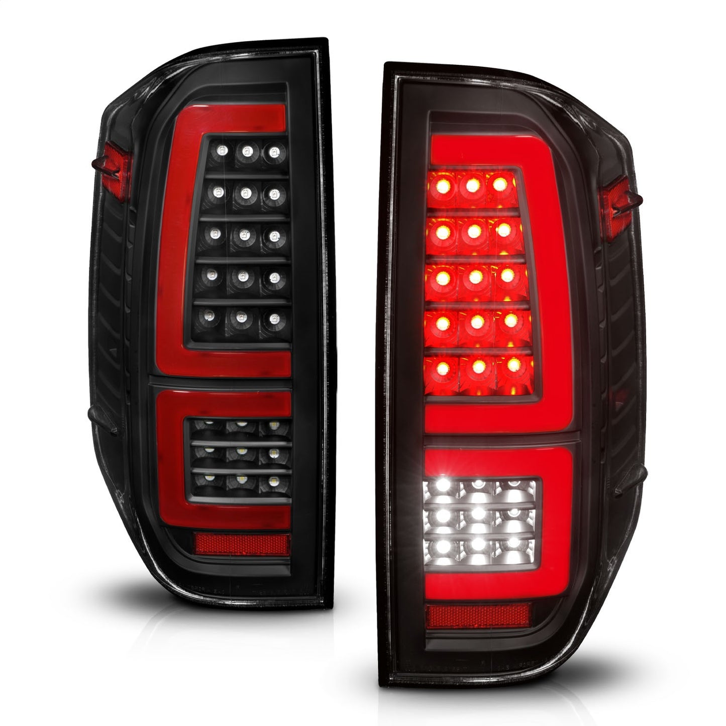 Anzo USA | LED Tail Light Assembly LED Clear Lens Black Housing Red Light Bar w/Sequential Pair | Fits Tundra | 311436