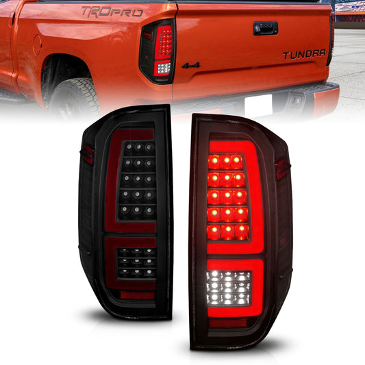 Anzo USA | LED Tail Light Assembly LED Smoke Lens Black Housing Red Light Bar w/Sequential Pair | Fits Tundra | 311437