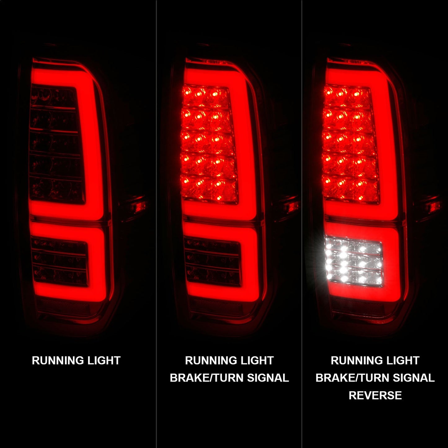 Anzo USA | LED Tail Light Assembly LED Clear Lens Chrome Housing Red Light Bar w/Sequential Pair | Fits Tundra | 311438