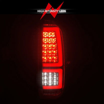 Anzo USA | LED Tail Light Assembly LED Clear Lens Chrome Housing Red Light Bar w/Sequential Pair | Fits Tundra | 311438