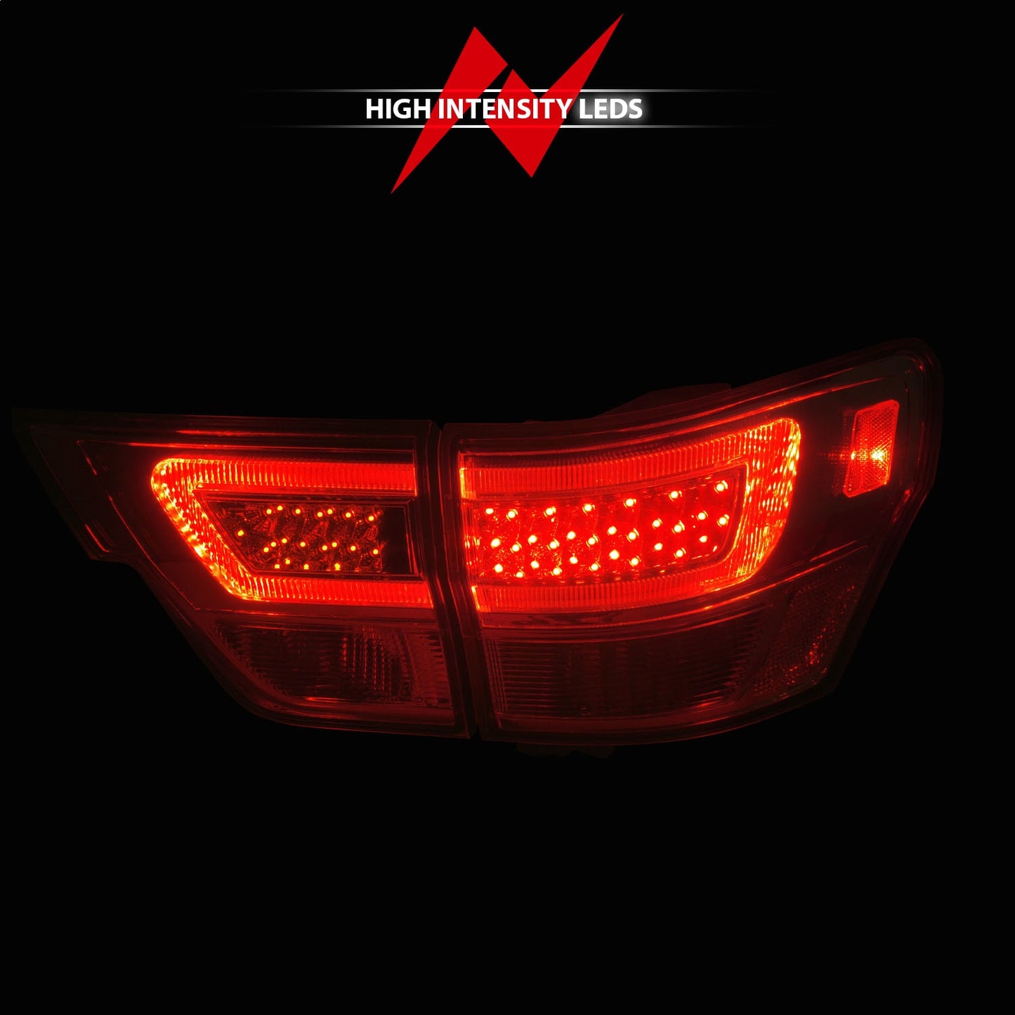 Anzo USA | LED Tail Light Assembly LED Clear Lens Chrome Housing w/Light Bar 4 Pcs. | Fits Grand Cherokee | 311441