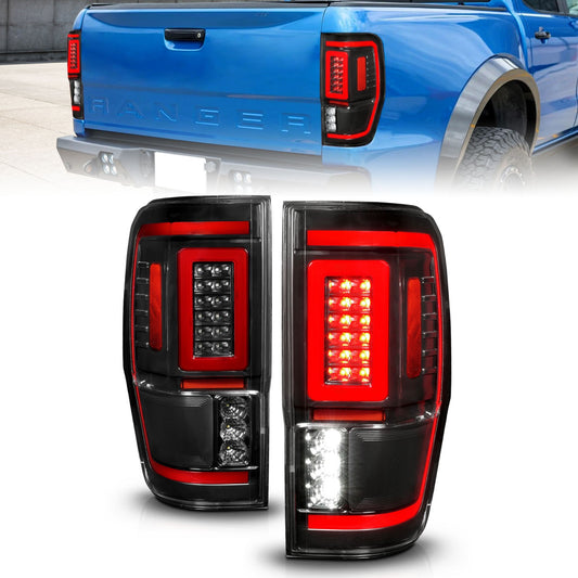 Anzo USA | LED Tail Light Assembly LED Clear Lens Black Housing w/Light Bar Pair | Fits Ranger | 311446