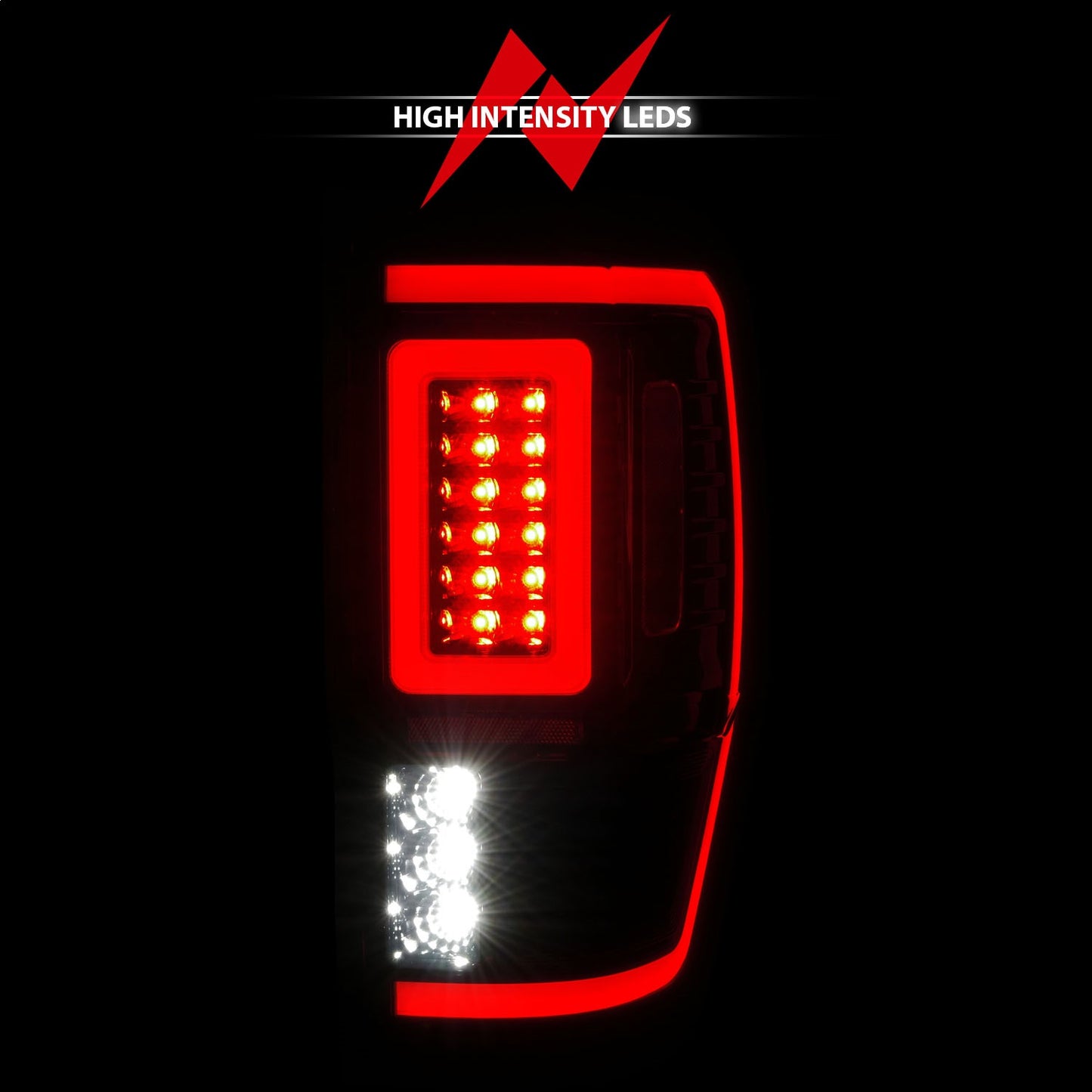 Anzo USA | LED Tail Light Assembly LED Smoke Lens Black Housing w/Light Bar Pair | Fits Ranger | 311447