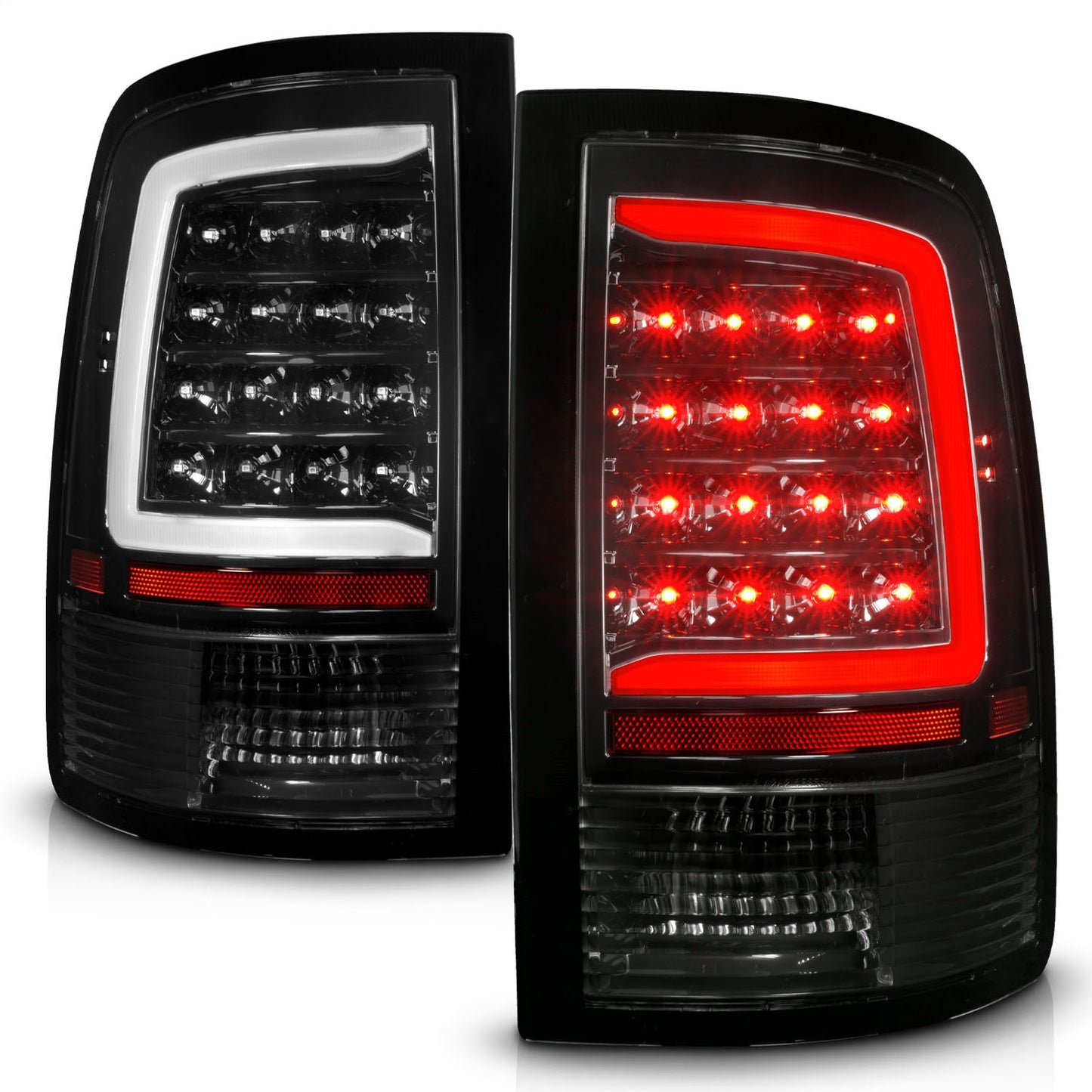 Anzo USA | LED Tail Light Assembly LED Clear Lens Black Housing w/ Plank Style w/ Sequential Pair | Fits Ram 1500 | 311452