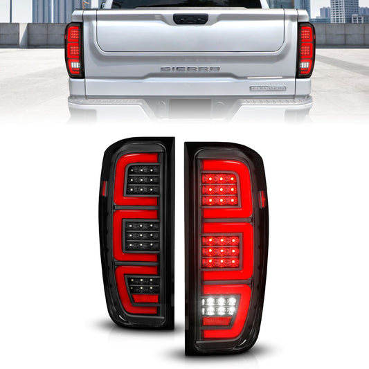 Anzo USA | LED Tail Light Assembly  Full LED  LED Tube  Sequential Signal  Black Housing  Clear Lens  Pair  |  Fits Sierra 1500 | 311457