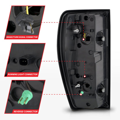 Anzo USA | LED Tail Light Assembly  Full LED  LED Tube  Sequential Signal  Black Housing  Clear Lens  Pair  |  Fits Sierra 1500 | 311457