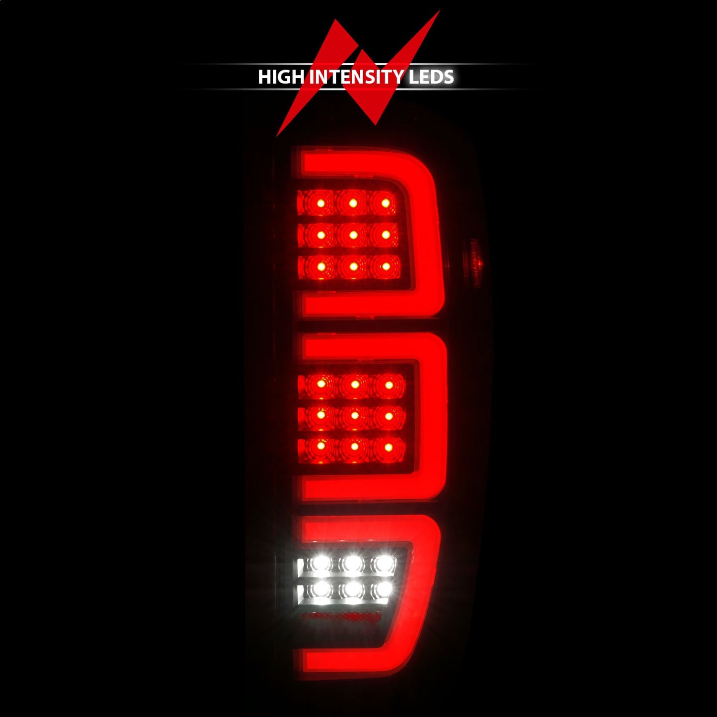 Anzo USA | LED Tail Light Assembly  Full LED  LED Tube  Sequential Signal  Black Housing  Clear Lens  Pair  |  Fits Sierra 1500 | 311457