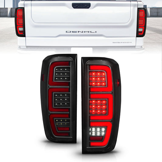 Anzo USA | LED Tail Light Assembly  Full LED  LED Tube  Sequential Signal  Black Housing  Smoke Lens  Pair  |  Fits Sierra 1500 | 311460