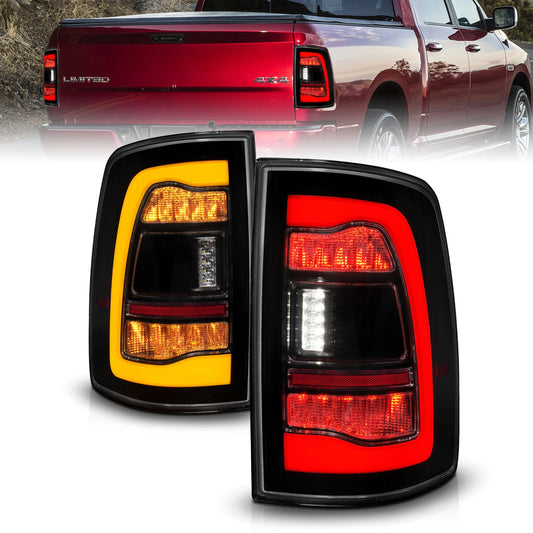 Anzo USA | LED Tail Light Assembly LED Smoke Lens Black Housing w/Switchback w/Amber Sequential Signal Pair | Fits Ram 1500 | 311472