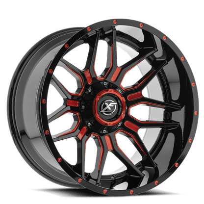 XF Off-Road XF-222 Gloss Black Milled Red