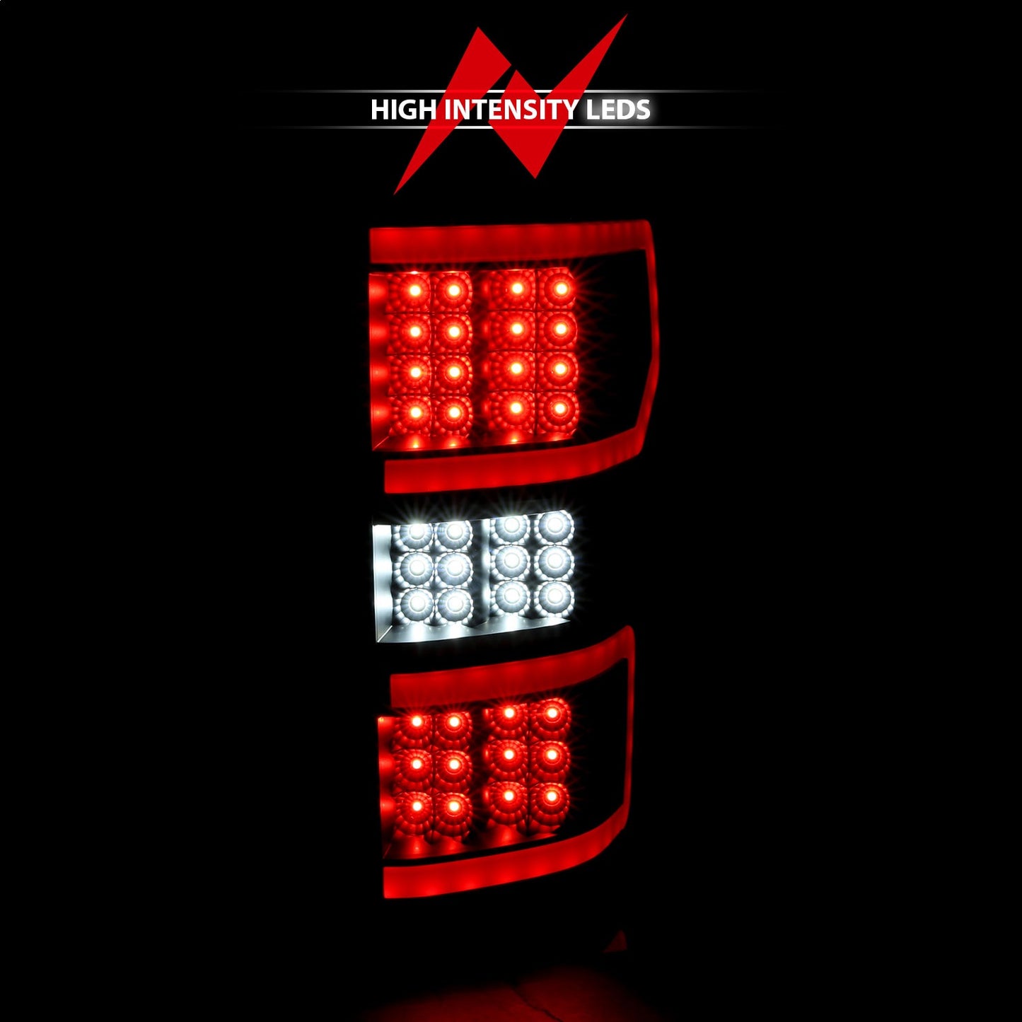 Anzo USA | LED Tail Light Assembly LED Clear Lens Black Housing Red/White Light Color Pair | Fits F-150 | 321338