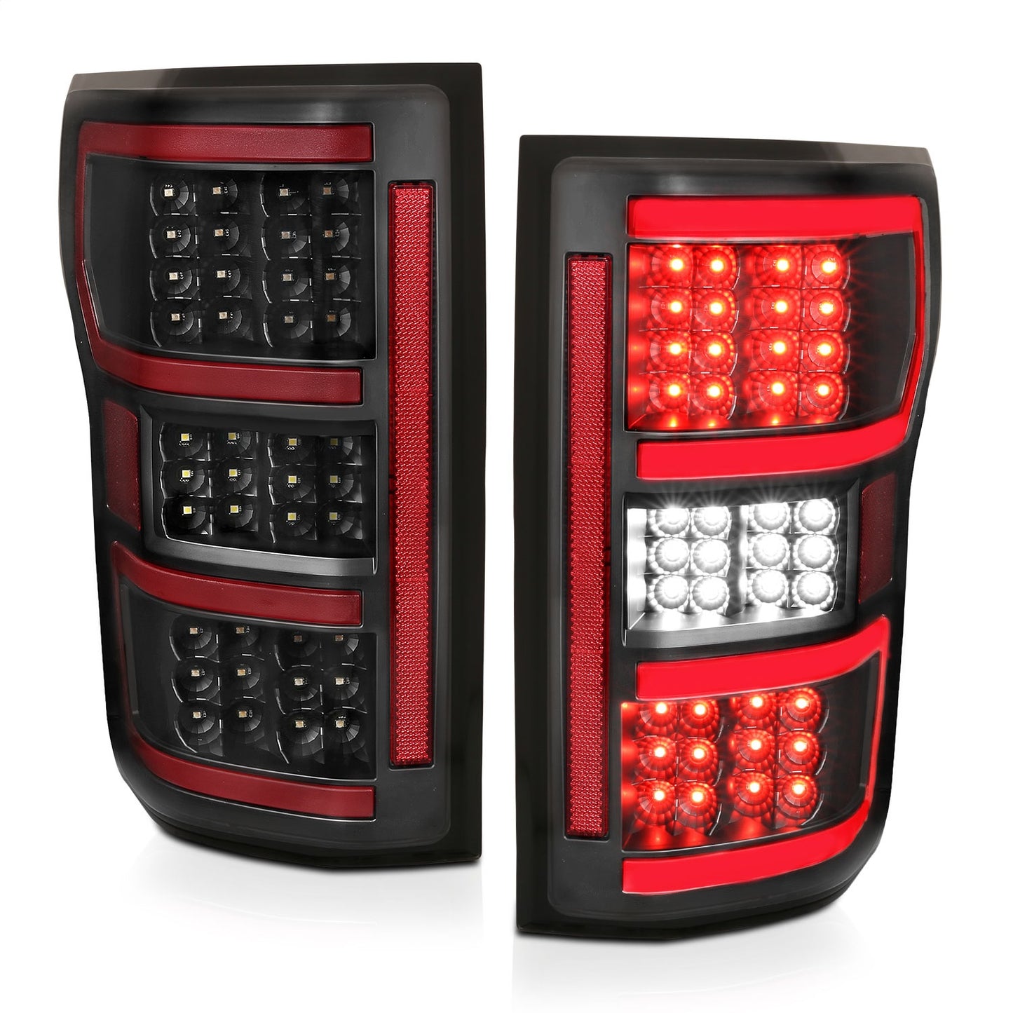 Anzo USA | LED Tail Light Assembly LED Clear Lens Black Housing Red/White Light Color Pair | Fits F-150 | 321338