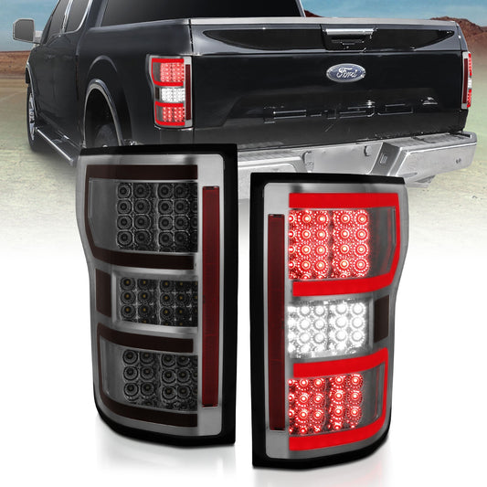 Anzo USA | LED Tail Light Assembly LED Smoked Lens Black Housing Red/White Light Color Pair | Fits F-150 | 321339