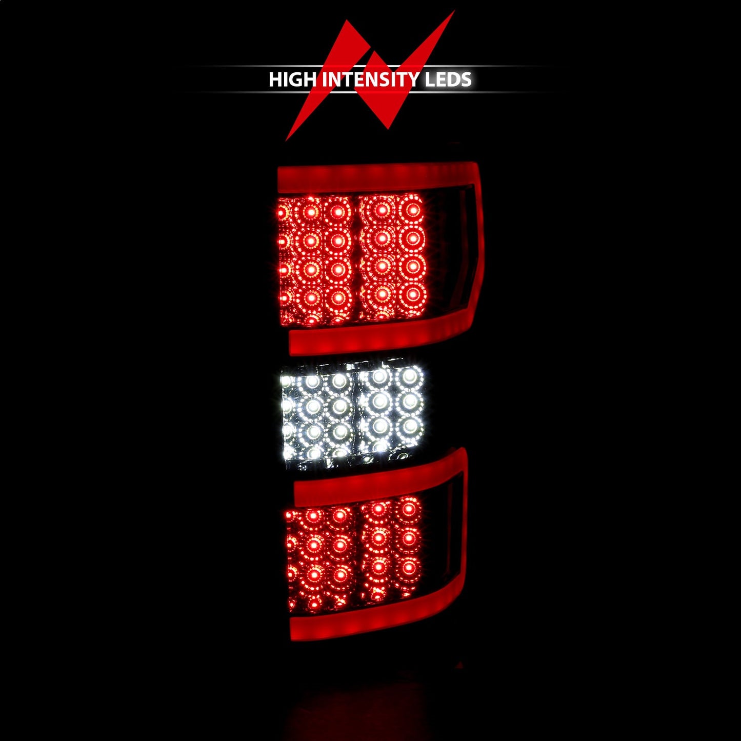 Anzo USA | LED Tail Light Assembly LED Smoked Lens Black Housing Red/White Light Color Pair | Fits F-150 | 321339