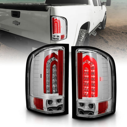 Anzo USA | LED Tail Light Assembly LED Chrome Lens Pair | Fits Silverado 1500 | 321341