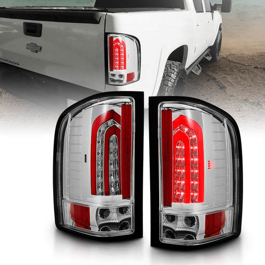Anzo USA | LED Tail Light Assembly LED Chrome Lens Pair | Fits Silverado 1500 | 321341