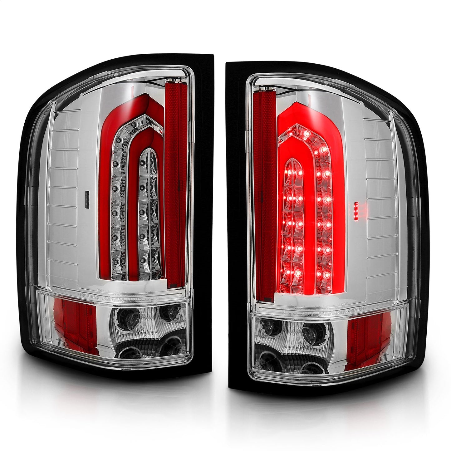 Anzo USA | LED Tail Light Assembly LED Chrome Lens Pair | Fits Silverado 1500 | 321341