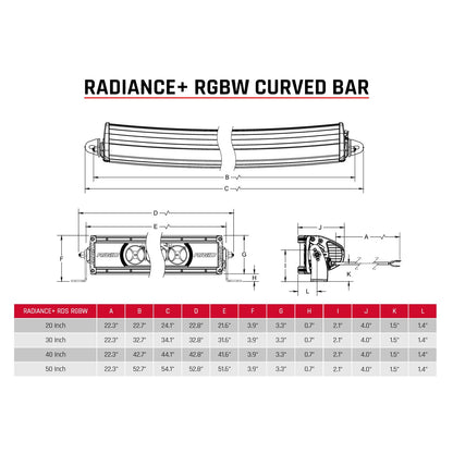 RIGID INDUSTRIES | Radiance Plus Curved 30 Inch RGBW Light Bar RIGID Industries | 330053