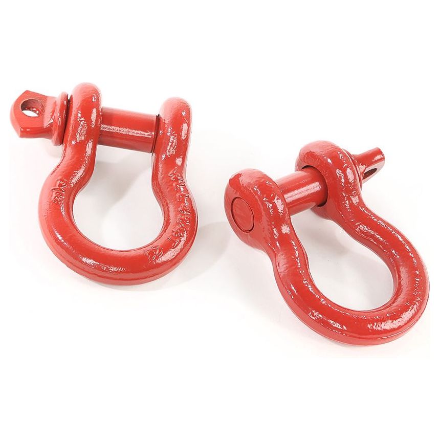 RUGGED RIDGE D-SHACKLES, 3/4-INCH, RED, PAIR, 9500LBS WORK LOAD LIMIT RED 11235.08