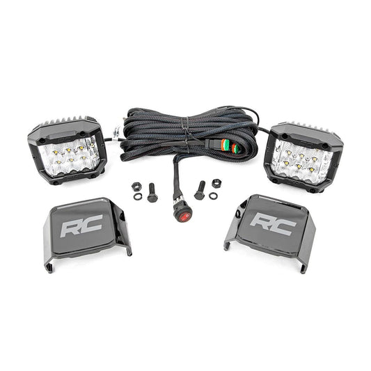 ROUGH COUNTRY 3 Inch Chrome Series LED Lights | Wide Angle Osram | Pair | 70904
