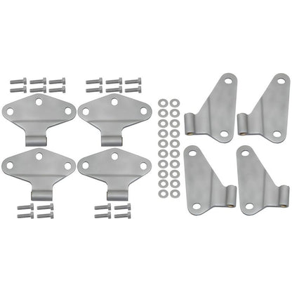 KENTROL Jeep JK Body Door Hinge Set 8 Pieces 4 Door 07-18 Wrangler JK Bare Grey Kentrol  40581