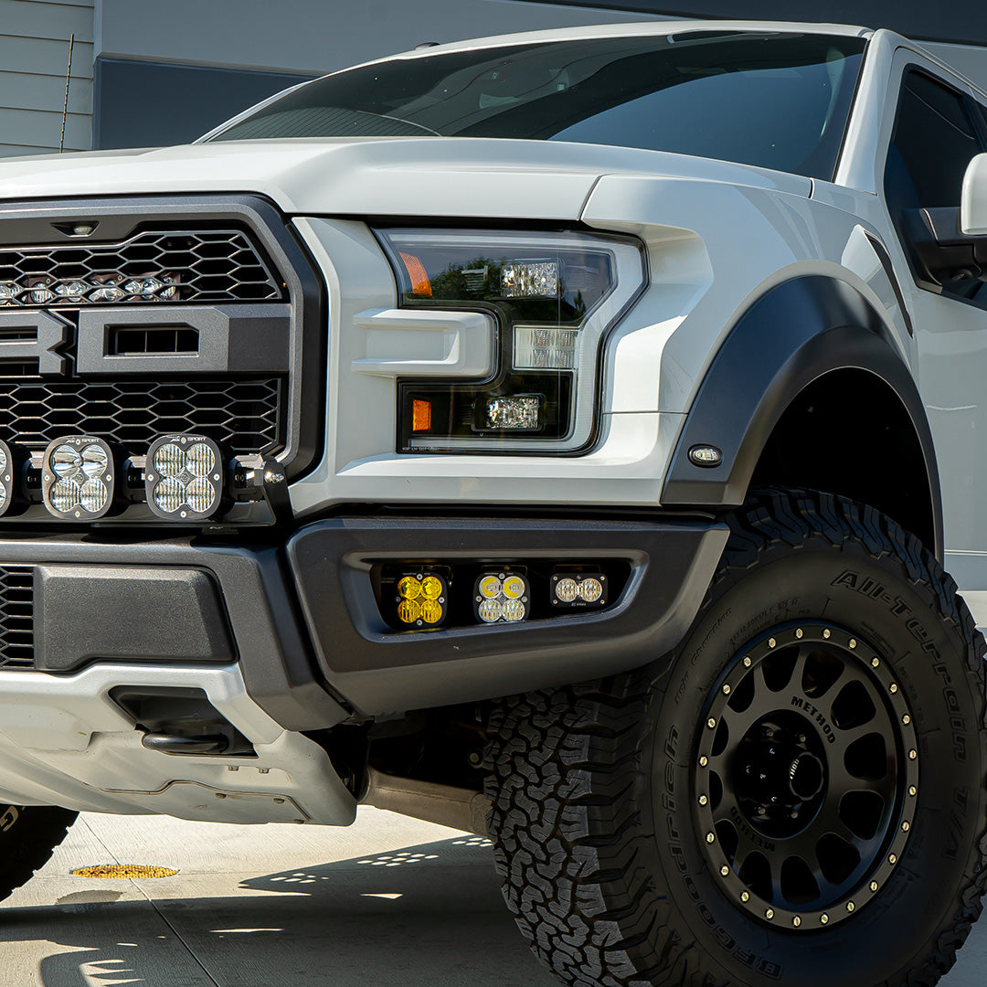 BAJA DESIGNS Raptor Fog Light Kit 17-18 F-150 Raptor Fog Pocket Kit Baja Amber SAE Sportsmen Baja Designs I 447717